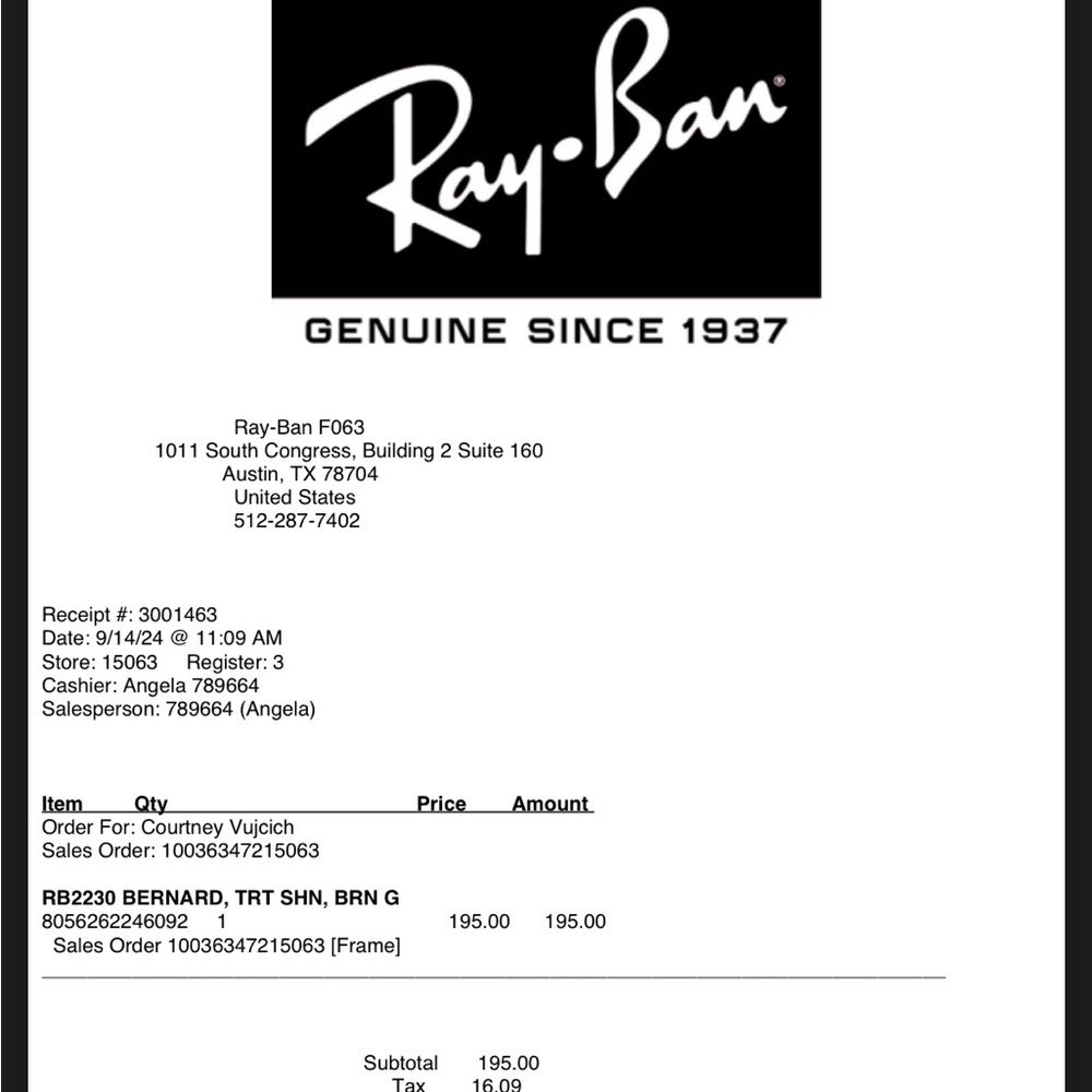 Ray-Ban RB2230 Sunglasses - Picture 8 of 8